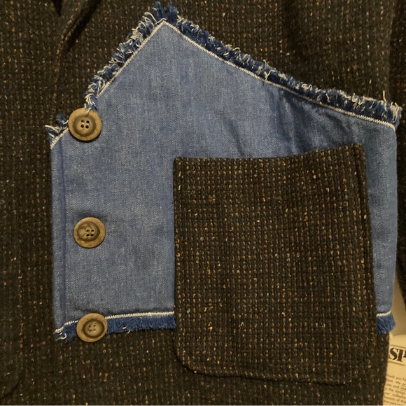 NWT Quirky Kitschy Vintage Patchwork Wool Blazer - Picture 10 of 13